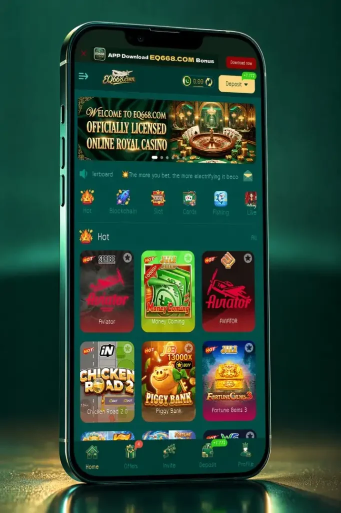 EQ668 Game on mobile screen