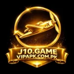 J10 Game official earning app 3D gold logo with jet icon high quality design