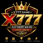 X777 Game premium logo with golden crown and VIPAPK.com.pk branding