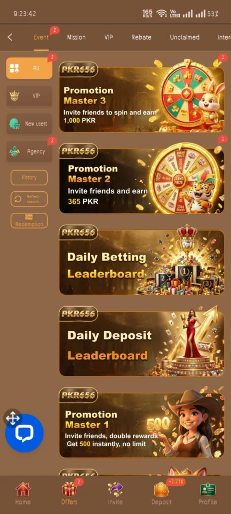 Online casino bonuses dashboard showing rewards, offers, and account bonuses