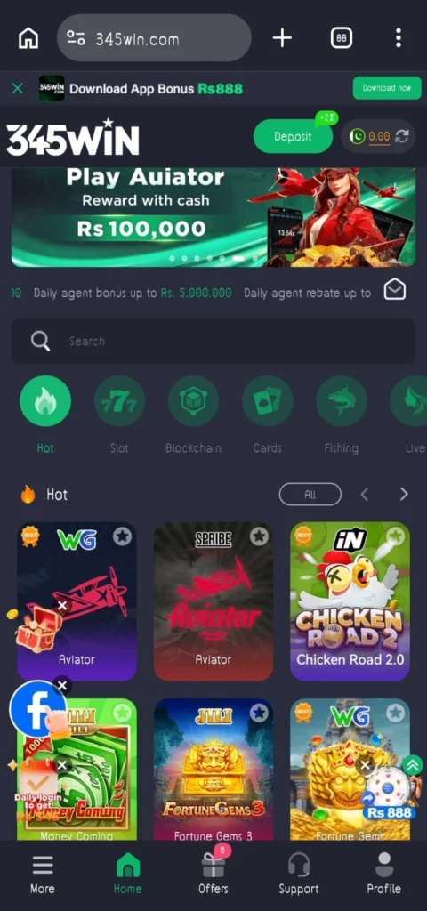 345win game real screen in mobile