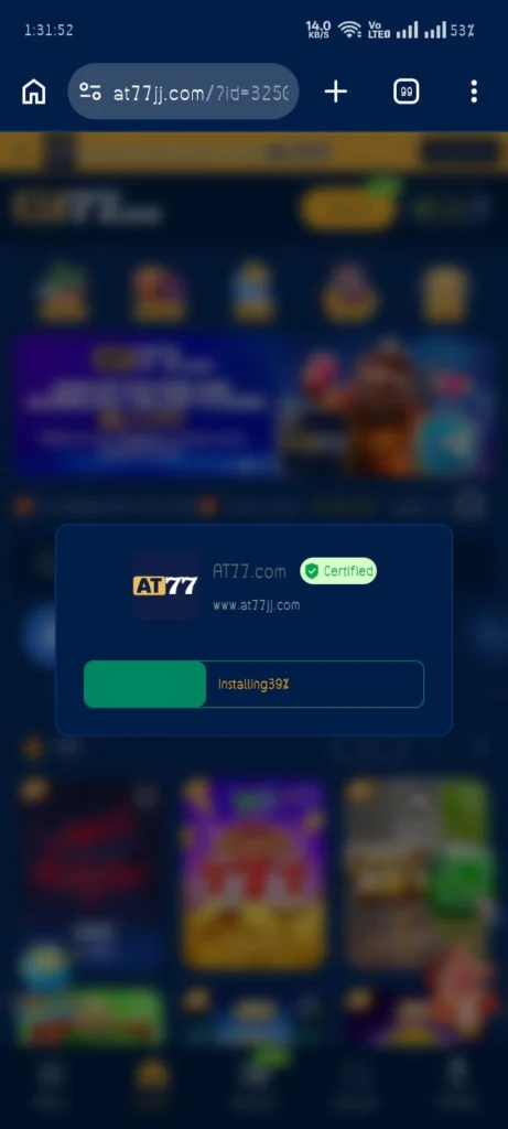 Mobile app setup process on smartphone screen