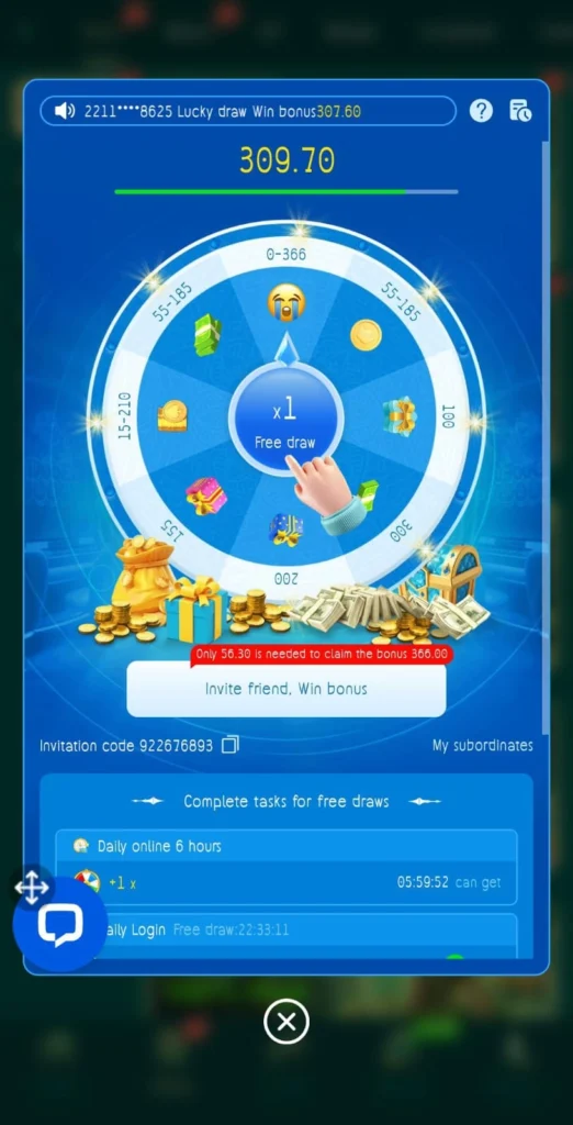 Colorful spin wheel with reward icons and lucky draw elements