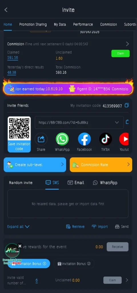 Commission tracking digital panel