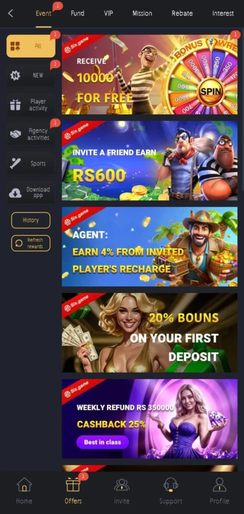 Six Game Screen Shoots