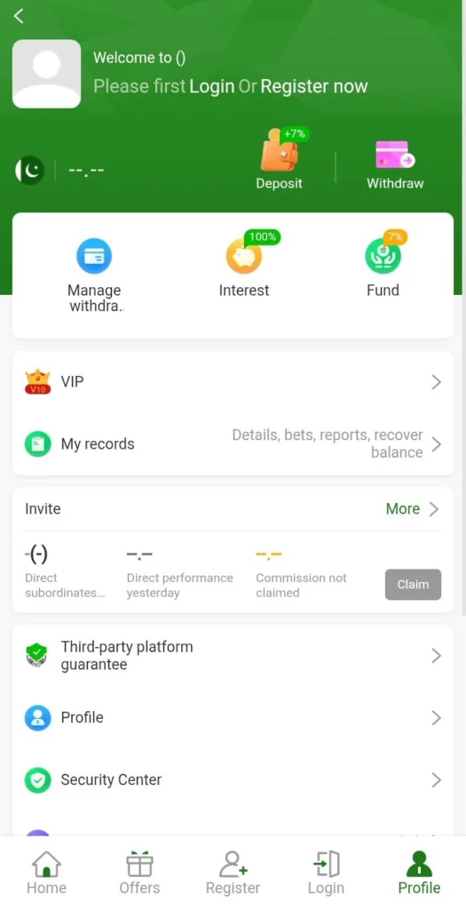 User account dashboard with personal details