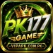PK177 Game premium casino style logo with gold crown and green neon design