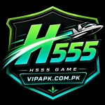 H555 Game official green gaming logo with aircraft icon.