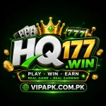 HQ177 betting app logo with glowing casino theme