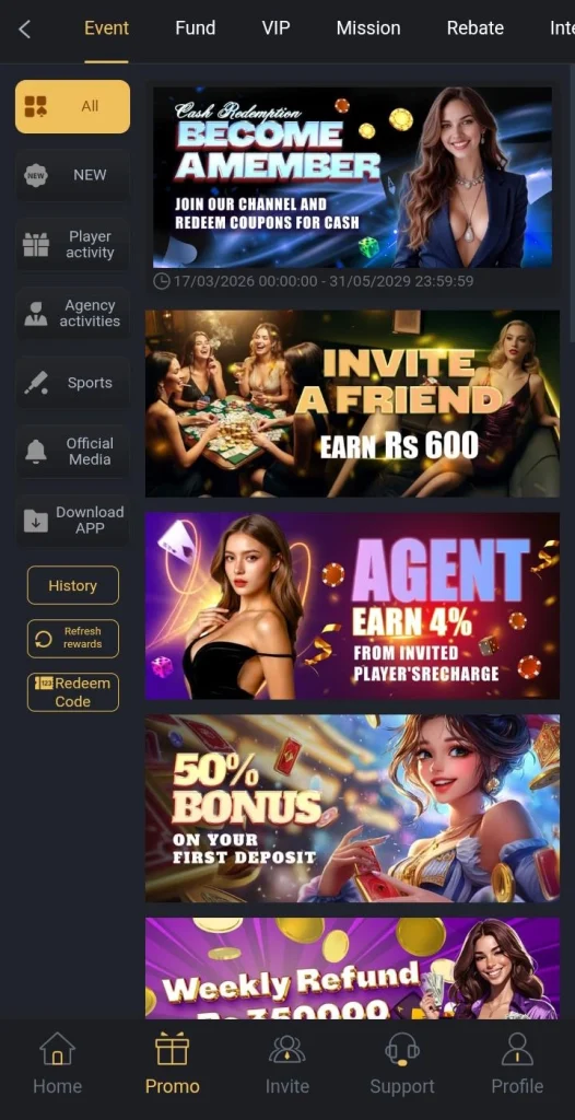Six177 Game special offer banner with bonus rewards and cashback deals