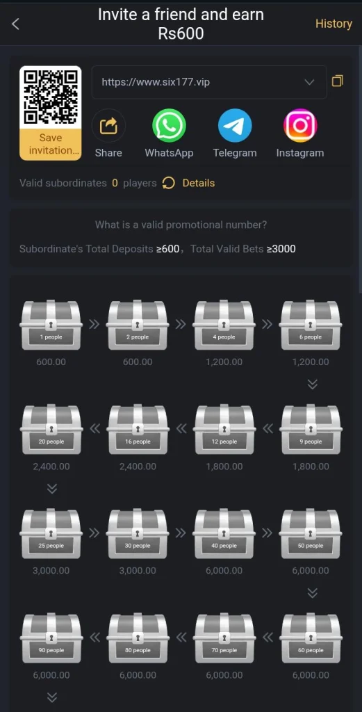 Six177 Game share link earn 600 reward box image
