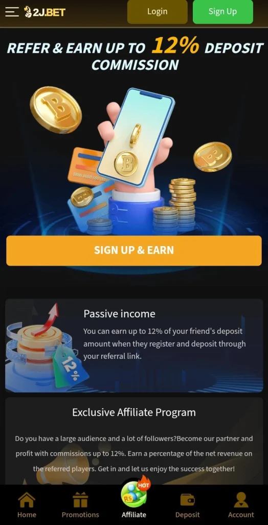 12 percent deposit commission bonus offer