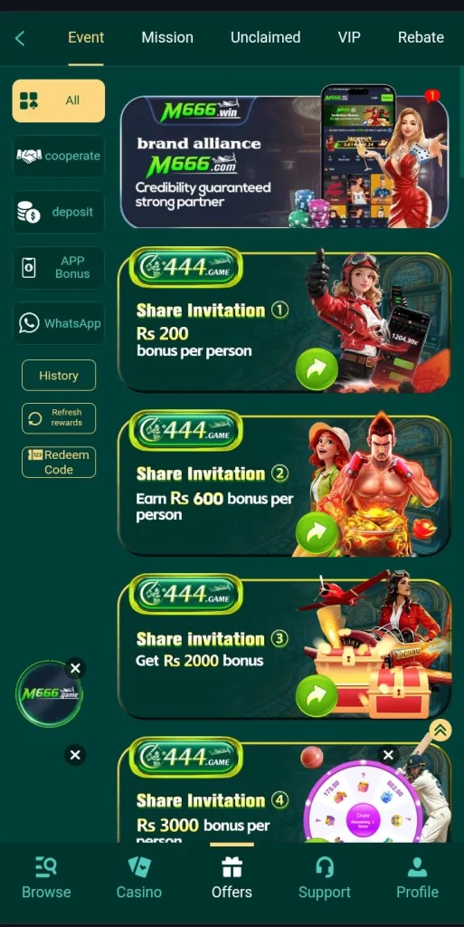 C444 Game special bonus offer banner