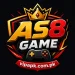 AS8 Game official gaming logo with premium gold, silver, and red 3D design on a black background