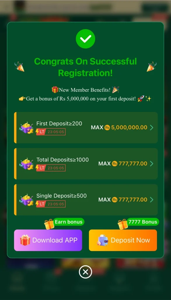 Game Registration success