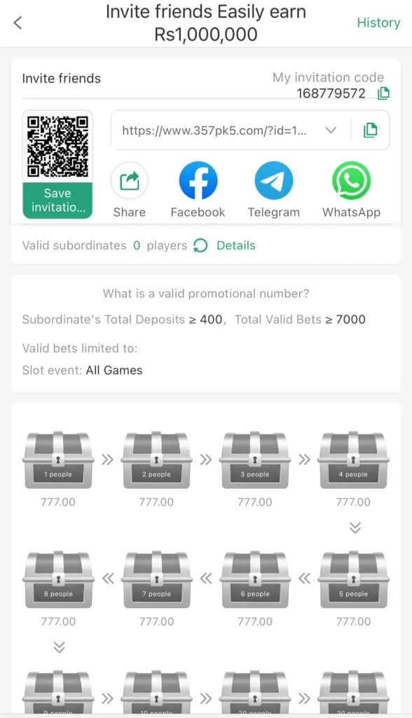 Invittation rewards