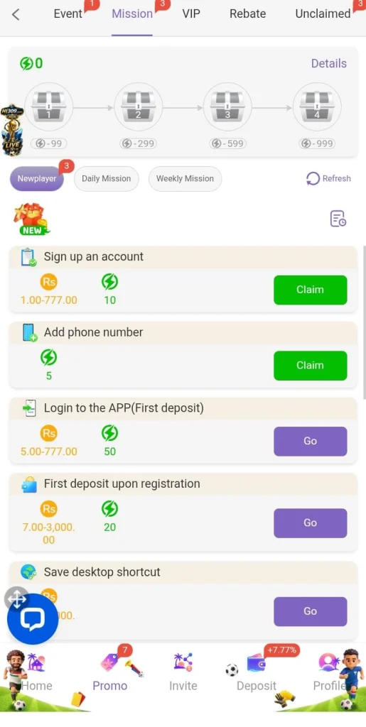 Hi309 APK register rewards