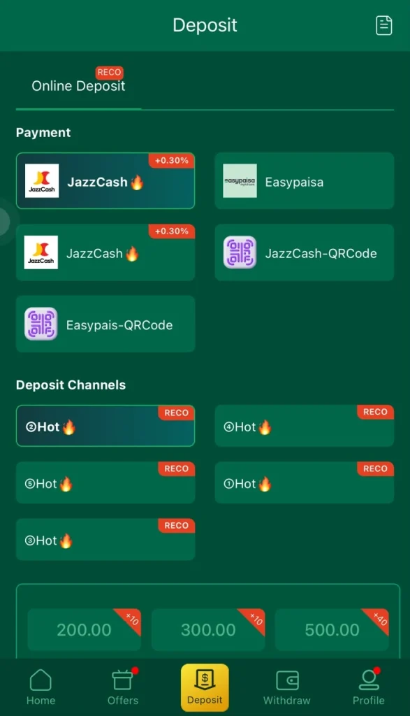 Game Deposit Applications