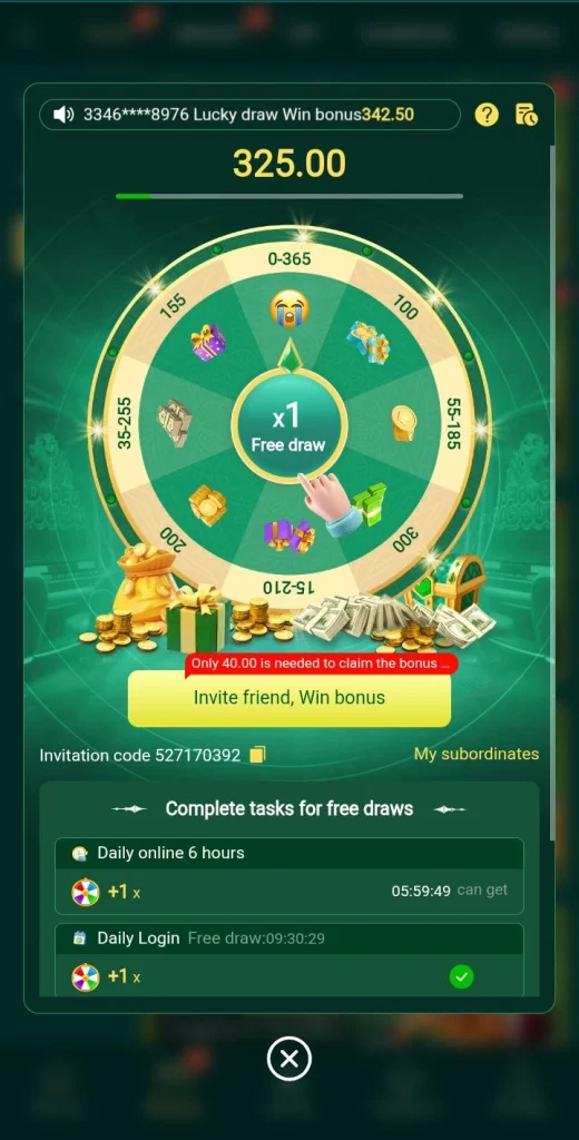 Game Free wheel cash spin