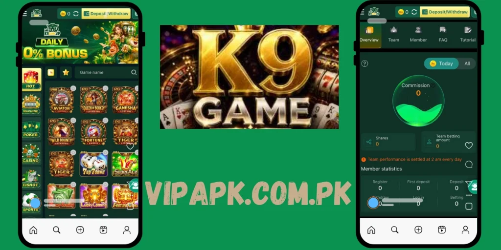 K9 game banner on mobile screen