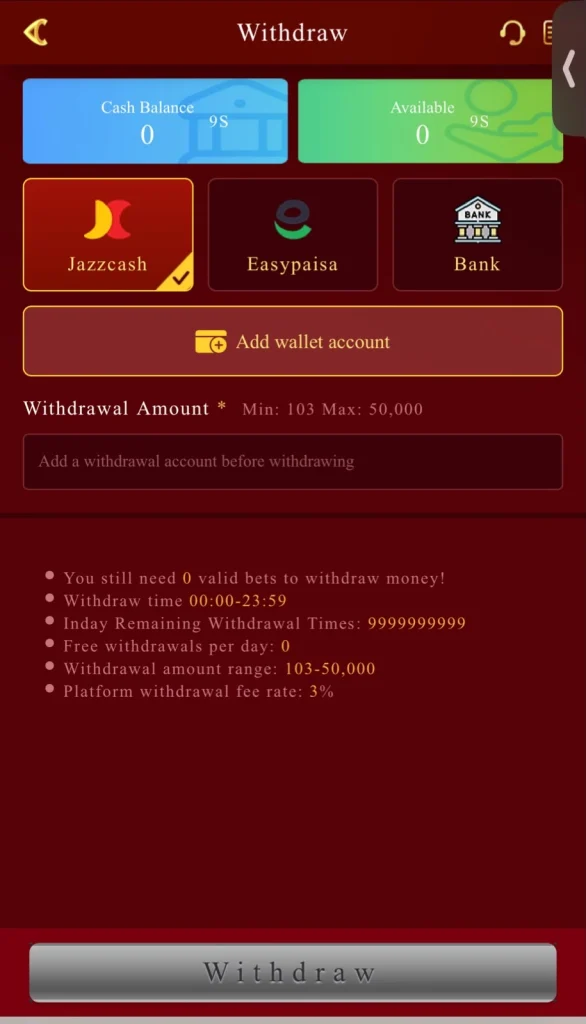 Withdraw your money via jazzcash and easypaisa