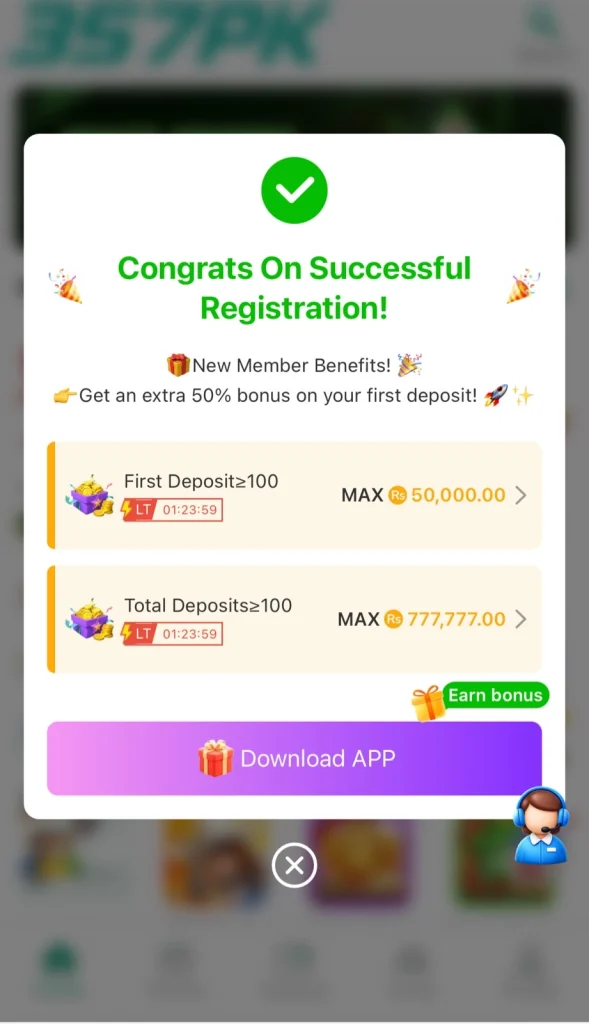 app registration succes